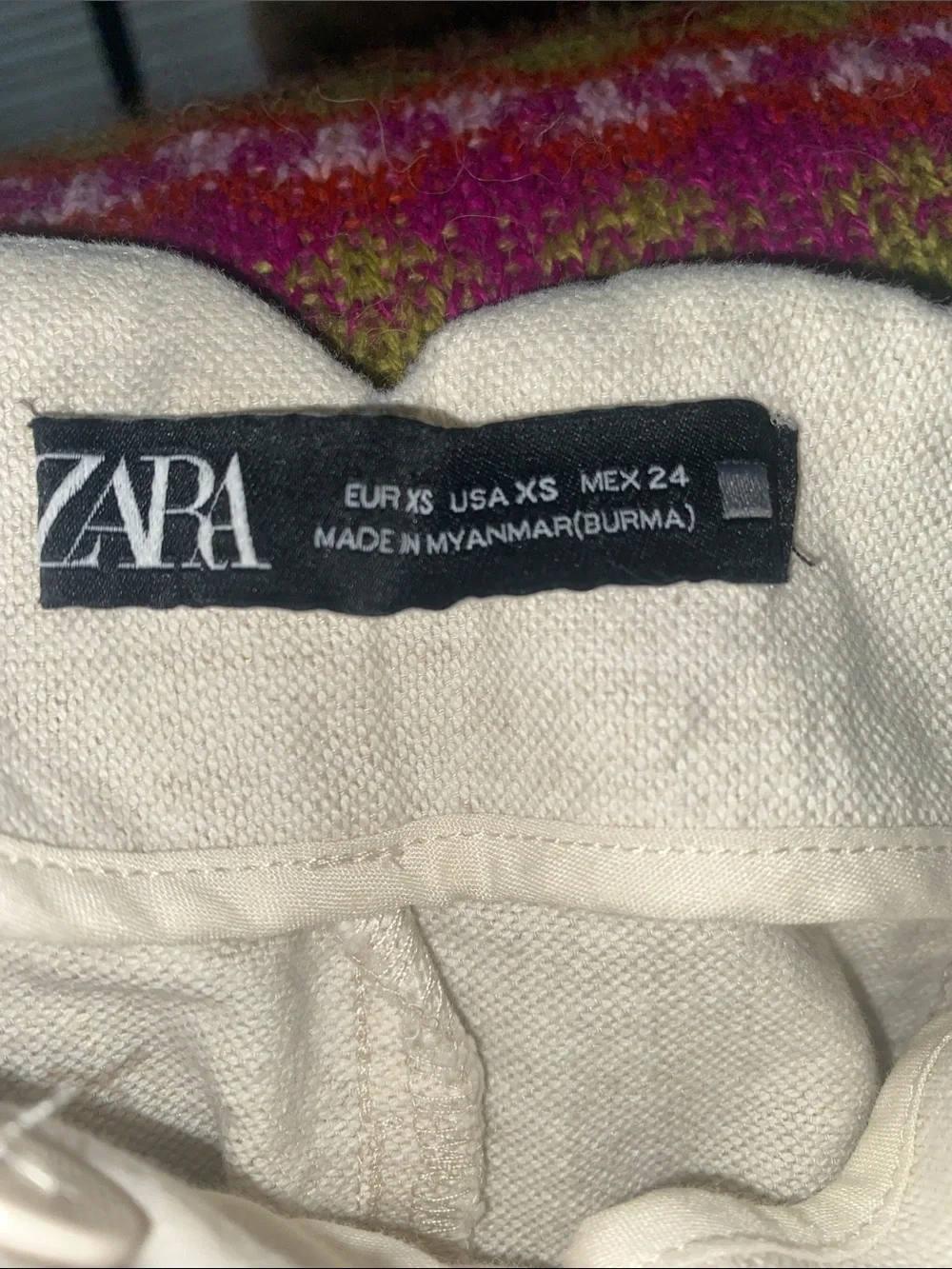 Zara high-Waist Wide-Leg  cotton linen blend  24” inseam for a cropped leg